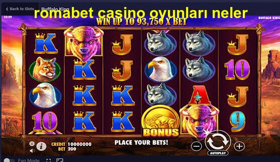 romabet casino oyunları neler